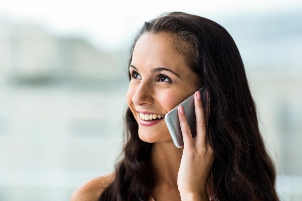 lady holding her phone